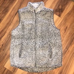 Salt and Pepper Sherpa Vest